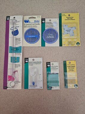 7 NIP DRITZ SEWING LOT LOOP TURNER NEEDLES GRID MAGNIFIER QUILTERS BETWEENS